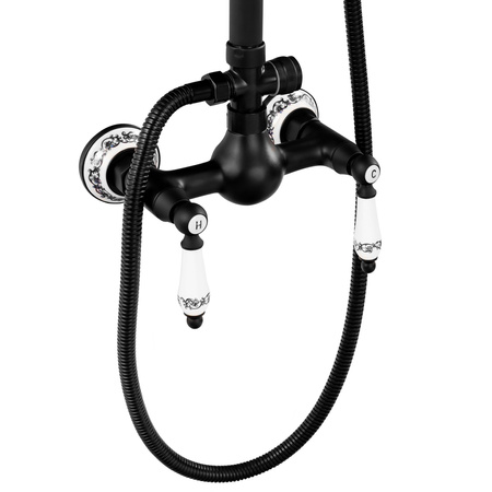 CONJUNTO DE DUCHA RETRO PALOMA S-1198B NEGRO