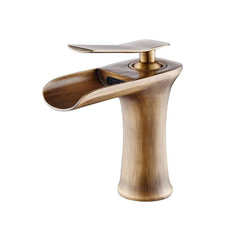 GRIFO DE LAVABO DE PIE EVANA BAJO RETRO S-1180VG ORO VIEJO