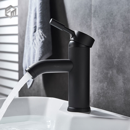 GRIFO DE LAVABO SENTINI DE MESA BAJO S-2003B NEGRO