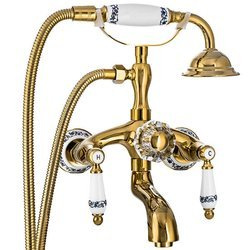 GRIFO DE BAÑERA DE PARED PALOMA RETRO S-1126G DORADO