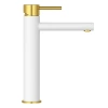GRIFO DE LAVABO BELLA ALTO S-2002WG BLANCO/DORADO