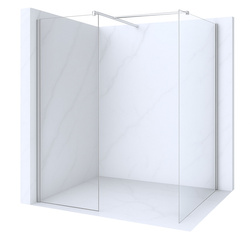 MAMPARA DE DUCHA PALMER WALK-IN DOBLE DE 2 PARTES 90x200 80x200 TRANSPARENTE CROMO