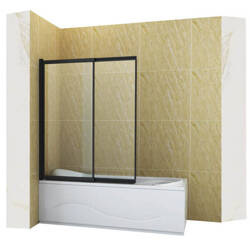 MAMPARA DE BAÑO SPENCER DE 2 HOJAS 85X150 DESLIZANTE NEGRA