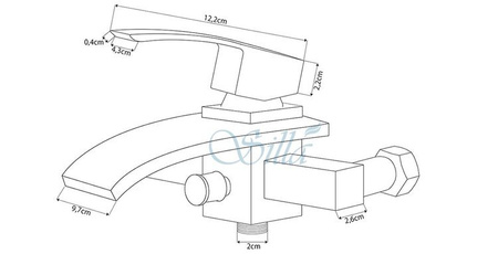GRIFO DE BAÑERA LUNA DE VIDRIO DE PARED S-1012B NEGRO