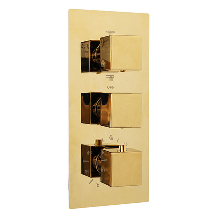 CONJUNTO DE DUCHA ENZO EMPOTRADO CON TERMOSTATO S-1159 DORADO