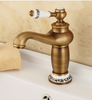 GRIFO DE LAVABO PALOMA DE PIE BAJO RETRO S-1107 ORO VIEJO