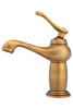 GRIFO DE LAVABO LORENZA DE PIE BAJO RETRO S-1155V ORO VIEJO