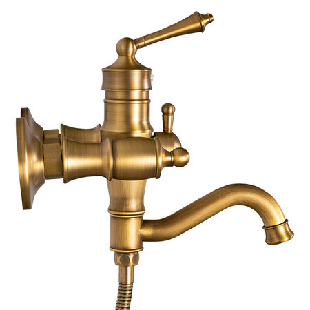 GRIFO DE BAÑERA DE PARED ADELITA RETRO S-1181VG ORO VIEJO