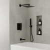 CONJUNTO DE DUCHA EMPOTRADO CON CAÑO S-1193B NEGRO