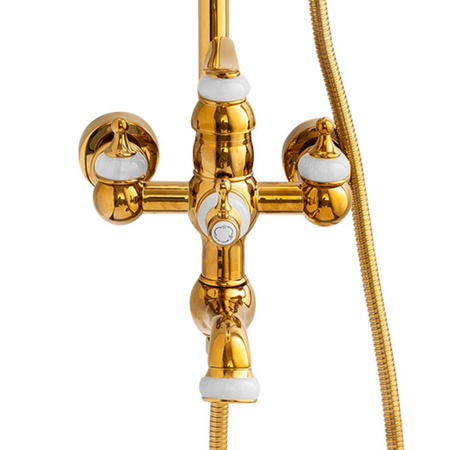 CONJUNTO DE DUCHA EXTERIOR RETRO MATILDA S-1201G DORADO