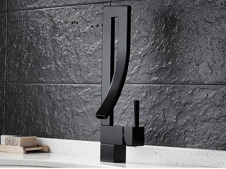 GRIFO DE LAVABO GREKA DE PIE GIRATORIO S-1074B NEGRO