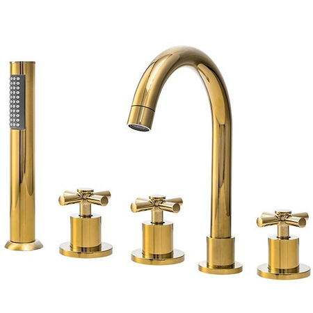 GRIFO DE BAÑERA DE 5 AGUJEROS VERANNI S-1104G DORADO