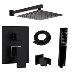 CONJUNTO DE DUCHA EMPOTRADO BASILIO S-1103 V6 NEGRO