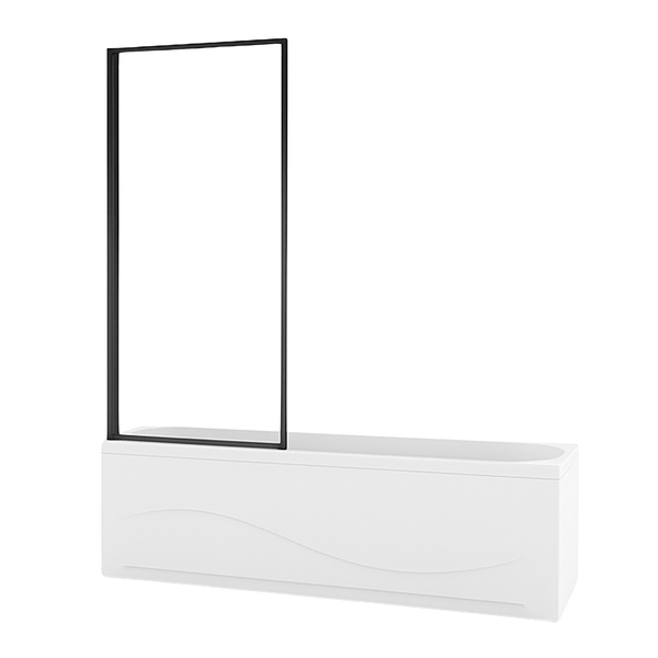 MAMPARA DE BAÑO VESTON DE 1 HOJA 90X150 FIJA NEGRA