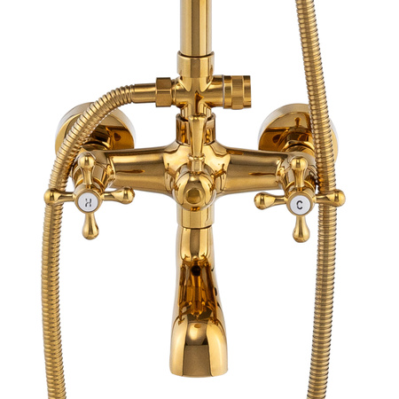 CONJUNTO DE DUCHA EXTERNO RETRO CAMILLA S-1197G DORADO