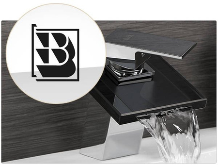 GRIFO DE LAVABO DE VIDRIO LUNA DE PIE BAJO S-1002 CROMADO