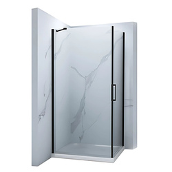 CABINA DE DUCHA FRANKLIN NEGRA CON PLATO SLIM CUADRADA TRANSPARENTE - 80X80X190