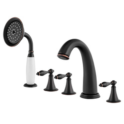 GRIFO DE BAÑERA RETRO DE 5 AGUJEROS S-1214BV NEGRO VINTAGE