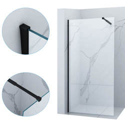 MAMPARA DE DUCHA WALK-IN 90x200 TRANSPARENTE NEGRA