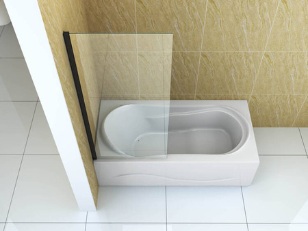 MAMPARA DE BAÑO ASTON DE 1 HOJA 70X150 FIJA NEGRA