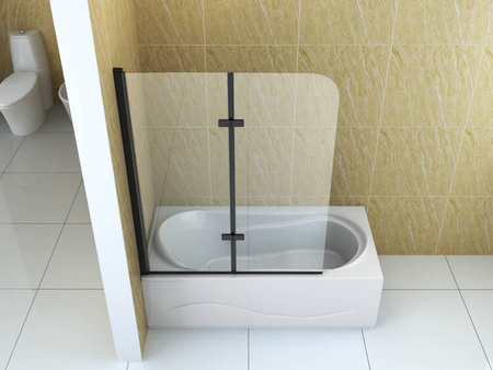 BIOMBO DE BAÑERA MARION DE 2 HOJAS 100X140 MÓVIL NEGRO
