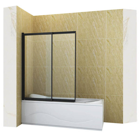 MAMPARA DE BAÑO SPENCER DE 2 HOJAS 85X150 DESLIZANTE NEGRA