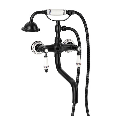 Grifo de bañera mural PALOMA RETRO S-1184B negro