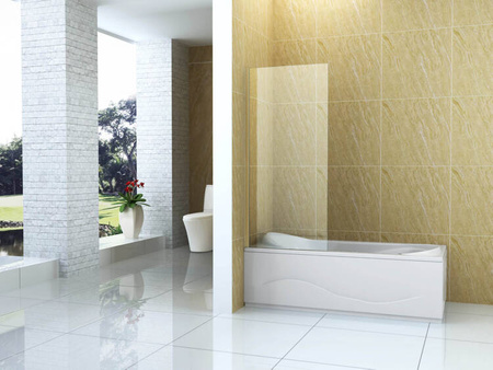 Mampara de baño ASTON de 1 hoja 60X150 FIJA DORADO CEPILLADO