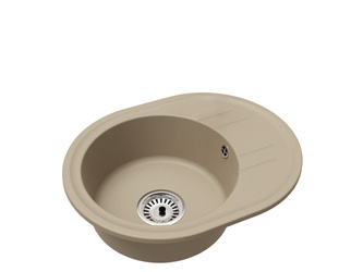Fregadero Cocina Beige 37,5x37,5cm, Fregadero Granito 1 Seno + Sifón
