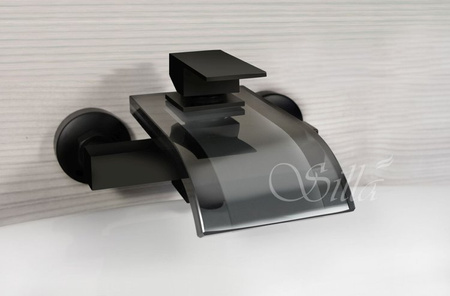 GRIFO DE BAÑERA LUNA DE VIDRIO DE PARED S-1012B NEGRO