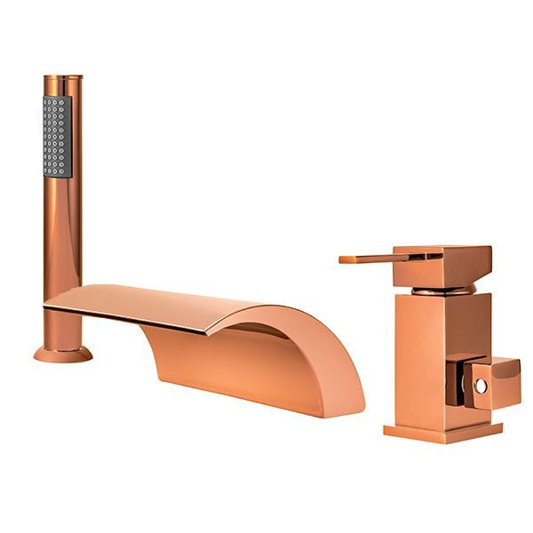 GRIFO DE BAÑERA CASCADE DE 3 AGUJEROS S-1006RG ORO ROSA