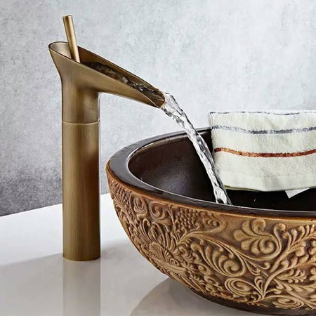 GRIFO DE LAVABO ELIANA ALTO RETRO S-1152V ORO VIEJO