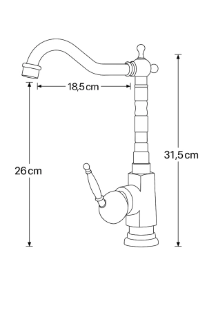 GRIFO DE LAVABO ESTELA ALTO GIRATORIO ORO VIEJO S-1087 RETRO