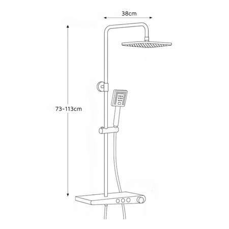 CONJUNTO DE DUCHA EXTERIOR LIVIA S-1206BC NEGRO/CROMADO