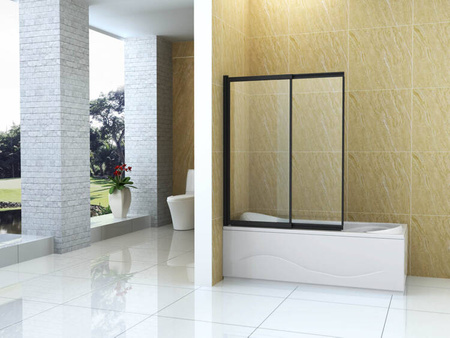 MAMPARA DE BAÑO SPENCER DE 2 HOJAS 100X150 DESLIZANTE NEGRA