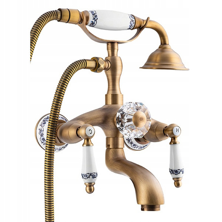 GRIFO DE BAÑERA DE PARED PALOMA RETRO S-1126V ORO VIEJO