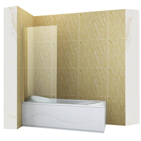 Mampara de baño ASTON de 1 hoja 60X150 FIJA DORADO CEPILLADO
