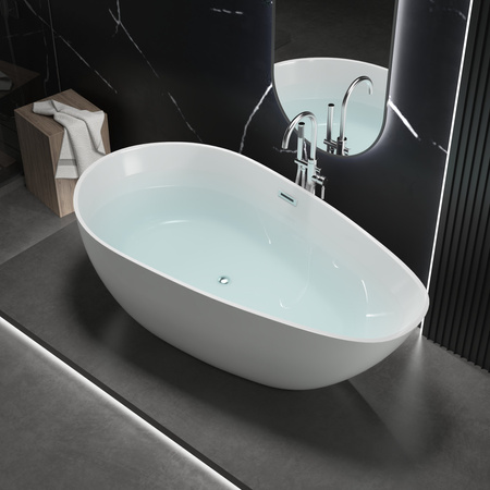 BAÑERA EXENTA ACRÍLICA ELLIE 170×75×58 BLANCA