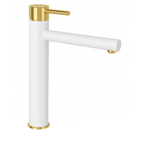 GRIFO DE LAVABO BELLA ALTO S-2002WG BLANCO/DORADO