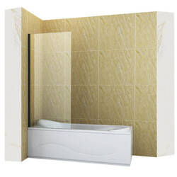 BIOMBO DE BAÑERA ASTON DE 1 HOJA 80X150 FIJO NEGRO