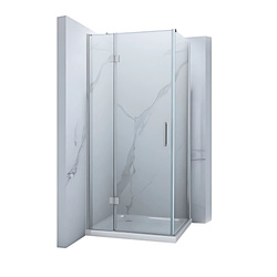 CABINA DE DUCHA WILSON NEGRA CON PLATO SLIM CUADRADA TRANSPARENTE - 90X90X190 CROMO
