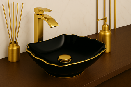 GRIFO DE LAVABO NEIRA ALTO S-1020HG DORADO