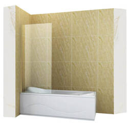 Mampara de bañera ASTON de 1 hoja 80x150 FIX dorado cepillado.