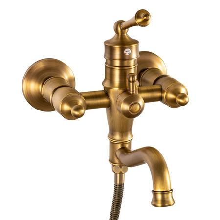 GRIFO DE BAÑERA DE PARED ADELITA RETRO S-1181VG ORO VIEJO