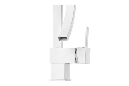 GRIFO DE LAVABO GREKA ALTO GIRATORIO S-1074W BLANCO
