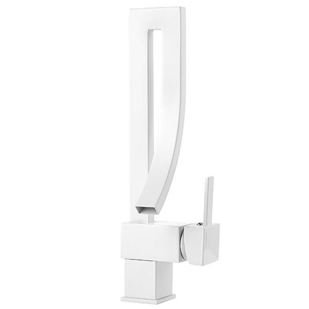 GRIFO DE LAVABO GREKA ALTO GIRATORIO S-1074W BLANCO