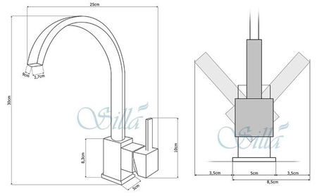 GRIFO DE LAVABO PURO ALTO S-1004G ORO ROSA
