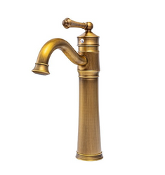 GRIFO DE LAVABO ADELITA ALTO RETRO S-1088V ORO ANTIGUO