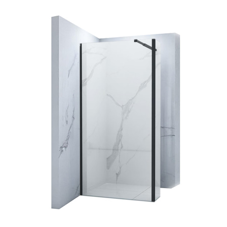 MAMPARA DE DUCHA WALK-IN DE 2 PARTES 110x30x200 TRANSPARENTE NEGRA
