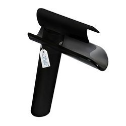 Grifo de lavabo Mona alto de vidrio S-1025B negro